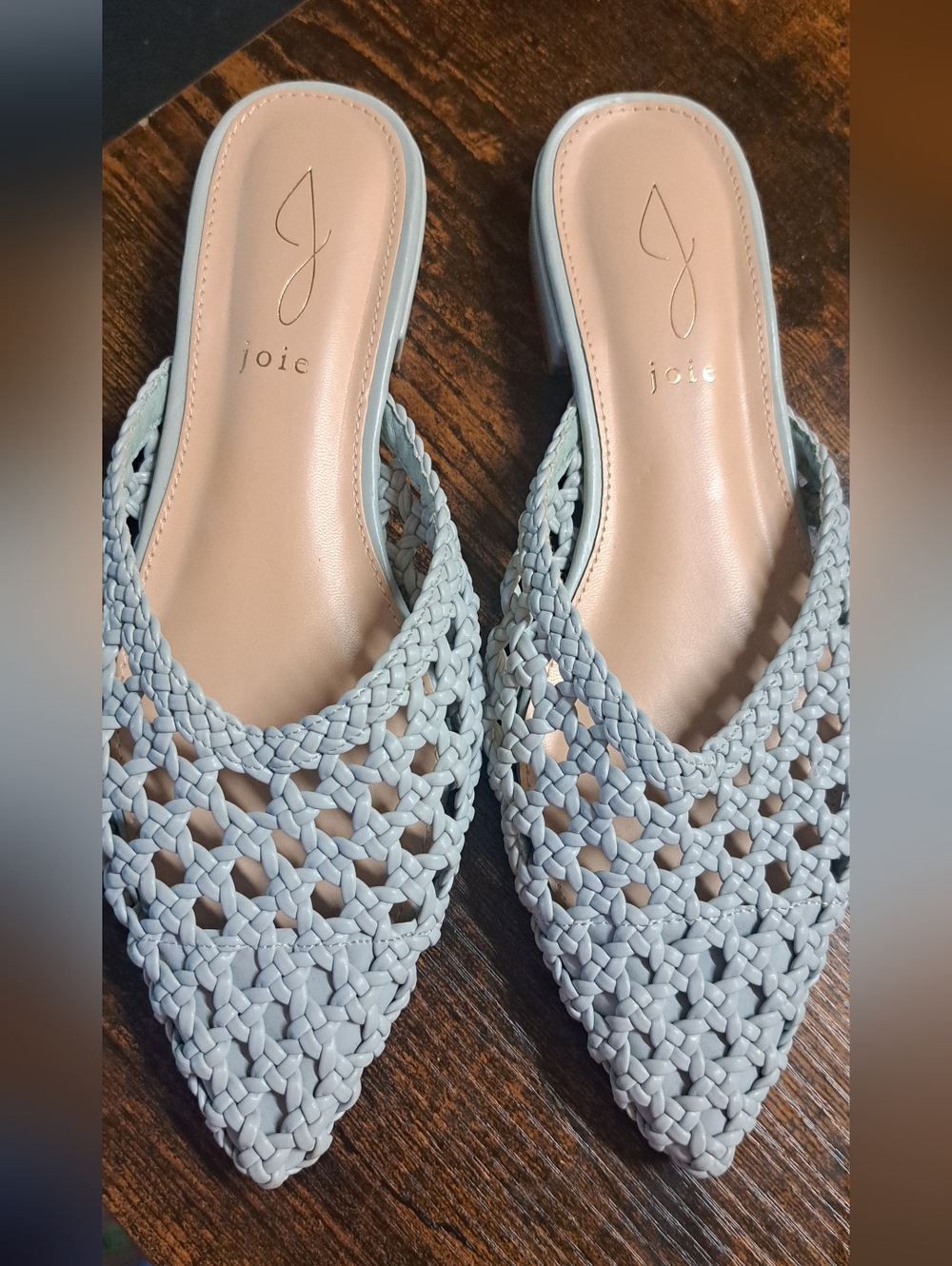 Beautiful Joie Behold Mule Robin Egg Blue Flats Dressy Shoes Sz 7.5